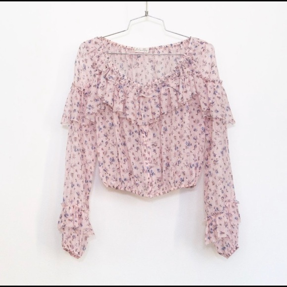 Loveshackfancy off the shoulder floral top - Picture 2 of 5